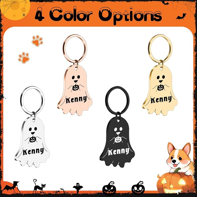 Personalized Pet Tags for Dog Cat, Custom Halloween ID Tags for Dogs, Dog Name - Image 4