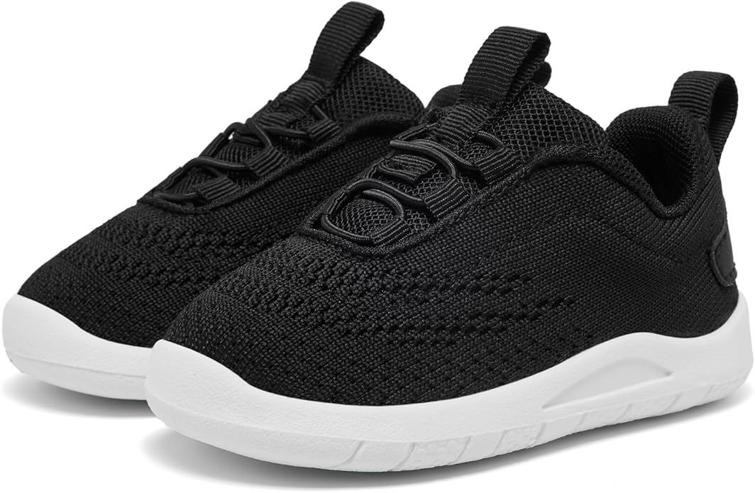 MORENDL Toddler Slip On Sneakers Baby Walking Shoes Non-Slip Breathable Unisex Pink Mesh Lace-Up Athletic Sneakers Infant Running Shoes
