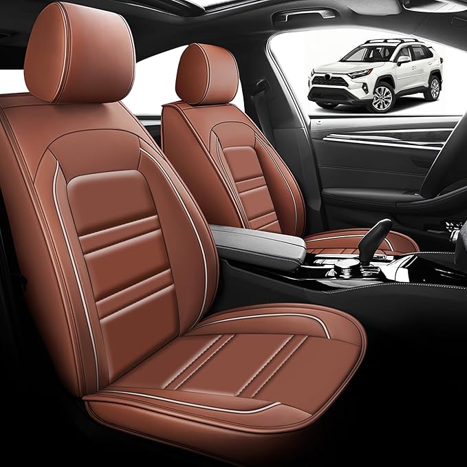 Seat Cover for Toyota rav4 2000-2025 | Car Seat Covers Front Seats, Waterproof Seat Protectors, Automotive Front Seat Covers (Front Seat, Coffee)