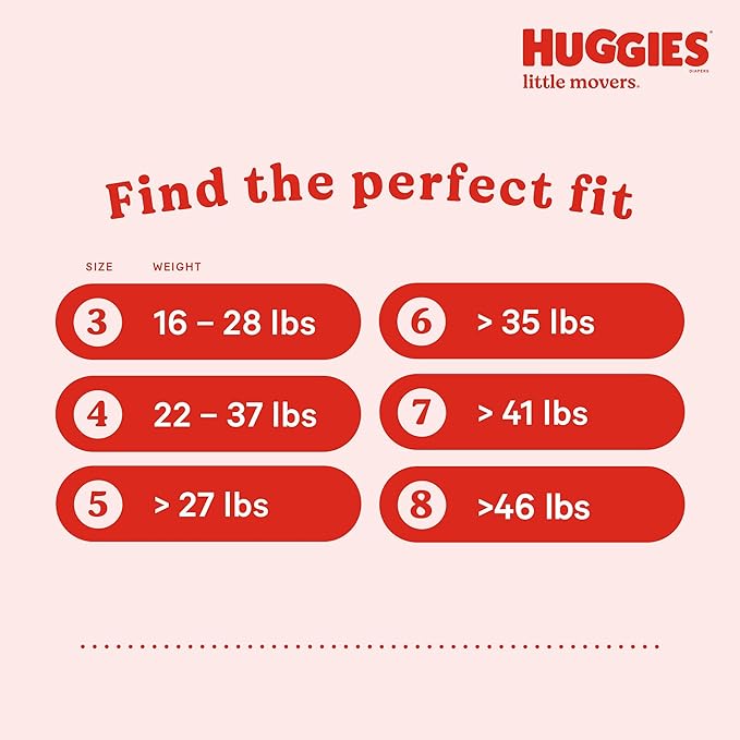Huggies Size 6 Diapers, Little Movers Baby Diapers, Size 6 (35+ lbs), 16 Count, Packaging May Vary