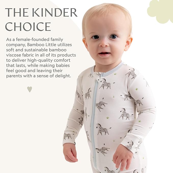 Bamboo Little Soft Baby Footie Pajamas, Baby Clothes, Newborn Sleepers, 95% Viscose and 5% Spandex, 0-24 Months