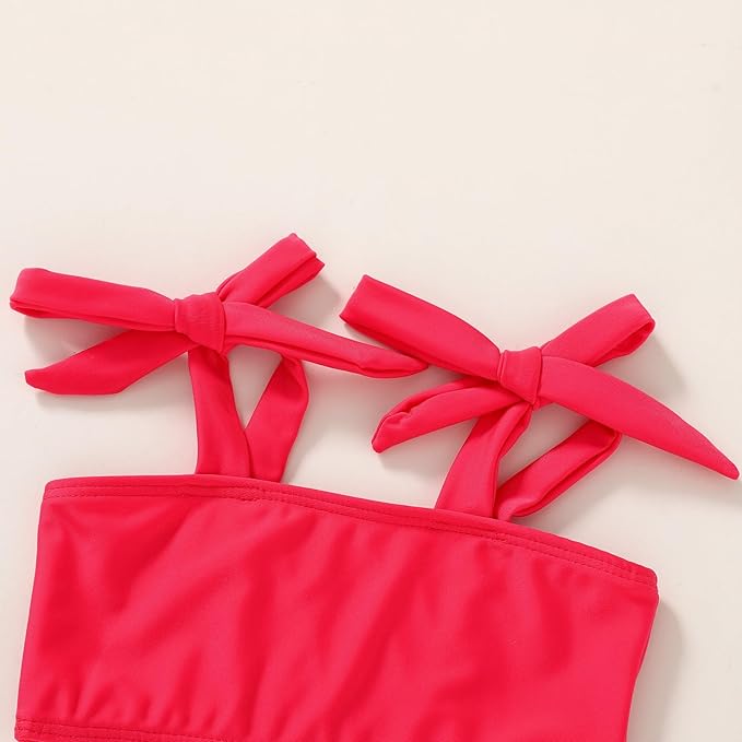 YOUNGER TREE Toddler Girls Two Pieces Swimsuit Color Block Stripe Swimwear Summer Beach Bathing Suit 18M-5T