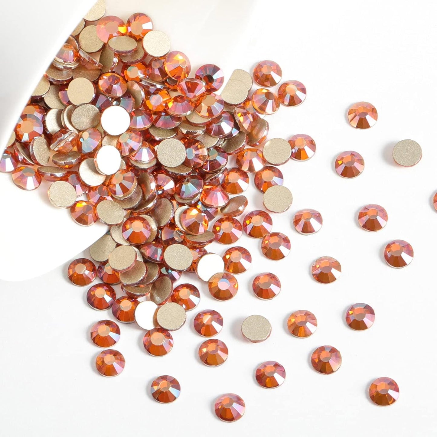 Beadsland 1440 Pieces Flat Back Crystal Rhinestones Round Gems,Amber,SS20,4.6-4.8mm