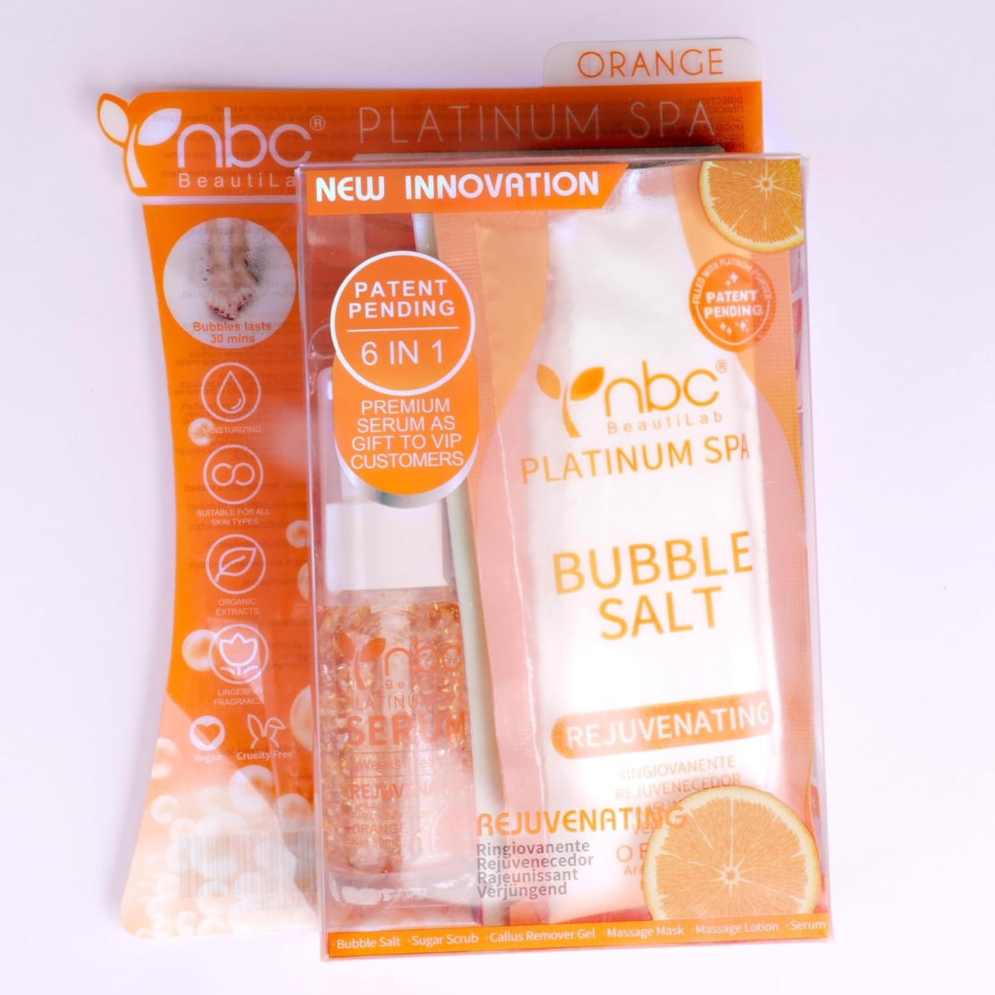 Pedicure Kit Foot Soak Set: Bubble Salt, Sugar Scrub, Massage Mask, Massage Lotion in a Box, 4 Step Foot Spa Kit for Dry Feet, Softens Calluses, Soothes Sore and Tired Feet (Mango)