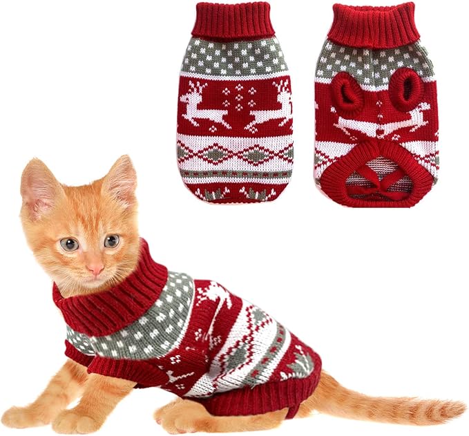 Vehomy Dog Christmas Sweaters Pet Winter Knitwear Xmas Clothes Classic Warm by Vehomy