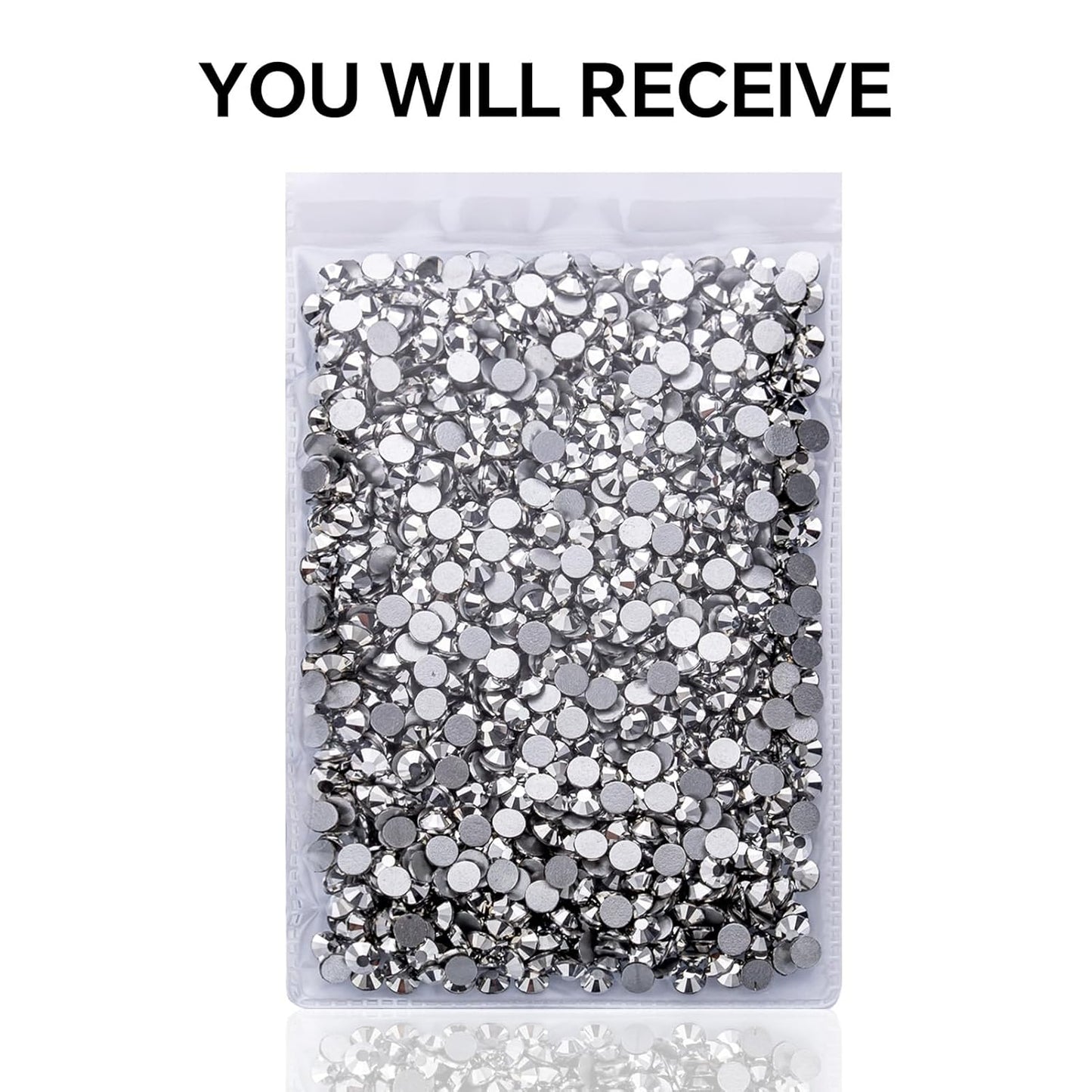 1440Pcs Silver Crystal Rhinestones,Glass Flatback Rhinestones Gemstones for Nail Face Makeup Art Crafts Clothes Decoration -(SS16,4.0mm,Silver)
