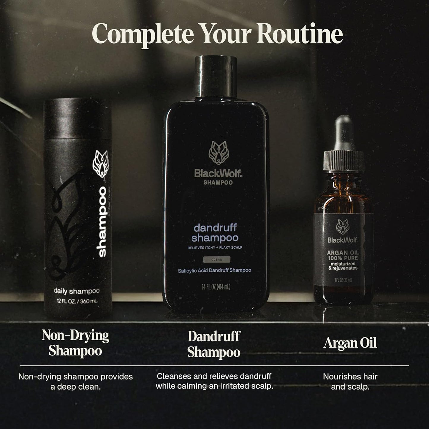 Black Wolf Sonic Scalp Scrubber - Electric Hair & Scalp Massager Brush with 3-Speed Oscillation - Rechargeable Shower Brush & Head Scrubber with Soft Silicone Bristles for Deep Clean & Exfoliation