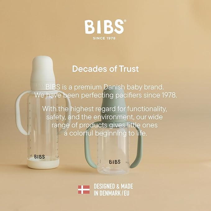 Bibs | Baby Bottle Handle | Easy & Comfortable Grip | Non-Slip Surface | BPA-Free | Dishwasher Safe | BIBS Baby Bottle Accessories | Ages 6+ Months | Sage