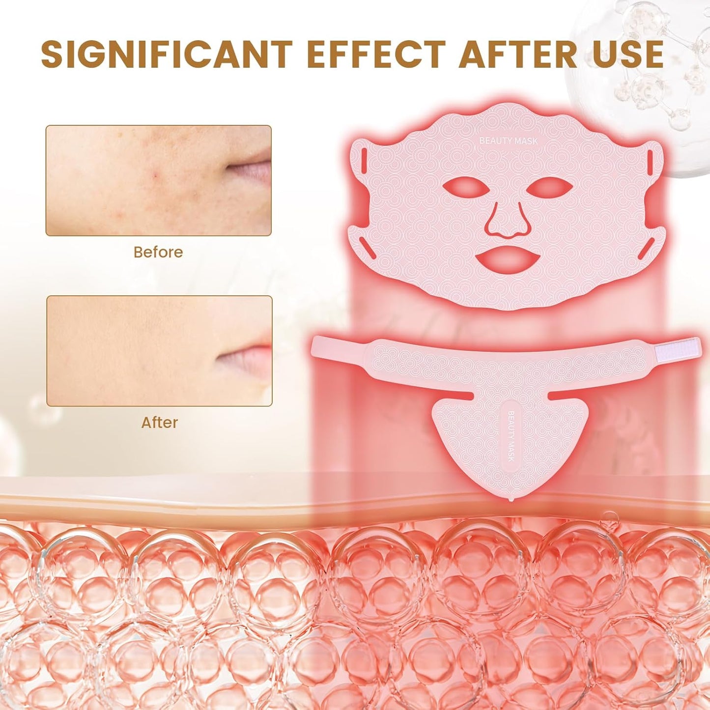 Red Light Therapy for Face and Neck, Led Face Mask Light Therapy, 7 Colors Light Therapy for Face & Neck, Red Light Therapy Mask for Skin Improve, Firm and Sooth, Professional Skin Care at Home