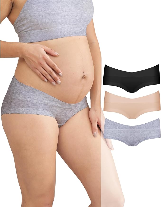 Intimate Portal Maternity Underwear Cotton Pregnancy Postpartum Panties Under the Bump Boyshort Briefs
