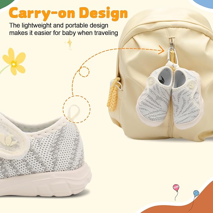 FEETCITY Baby Shoes Boys Girls First Walking Shoes Infant Sneakers Lightweight Slip On Shoe
