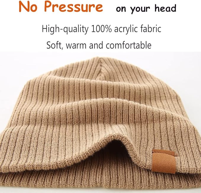 Moon Kitty 2PCS Baby Beanie Soft Toddler Beanie Warm Knitted Infant Winter Hats for Baby Boys