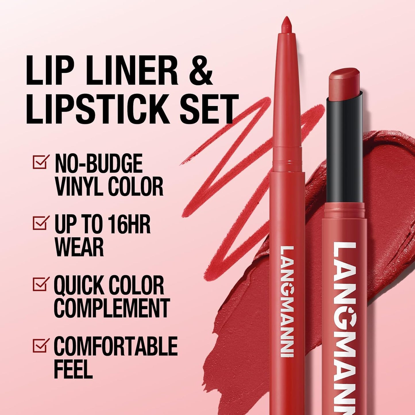 Jolilab 12Pcs Lip Set: 6 Colors Lip Liner+6 Colors Lipstick,Matte/Creamy,Smooth Creamy Texture,Long-Lasting,Bold/Nude Shades for Daily/Party,Vegan,Gift for Makeup Lovers.(Nude - Toned Set A)