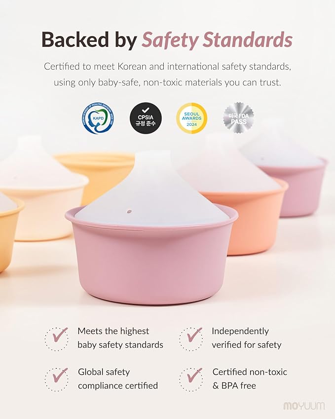 Moyuum Silicone Microwave Steamer | Made in Korea, Baby Food Maker Bowl with Lid, Egg and Vegetable Steam Cooker, Japanese Donabe Inspired Cooking Pot, Dishwasher Safe(Large, Violet)