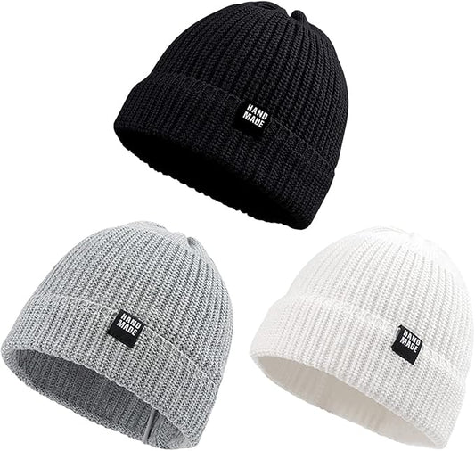 JANGANNSA Simple Knitted Baby Beanie Hip-Hop Boys Winter Hat Toddler Kids Bonnet for Girls 0-5Y