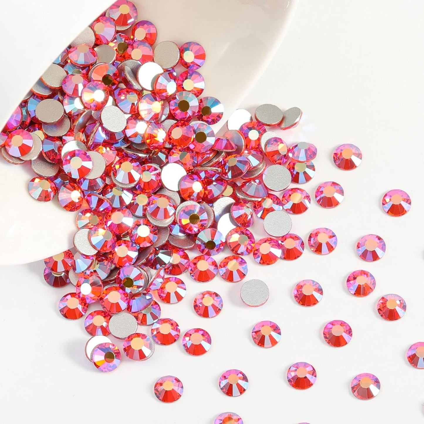 BEADSLAND 288 Pieces Flat Back Crystal Rhinestones Round Gems,Hyacinth AB,SS30,6.3-6.5mm