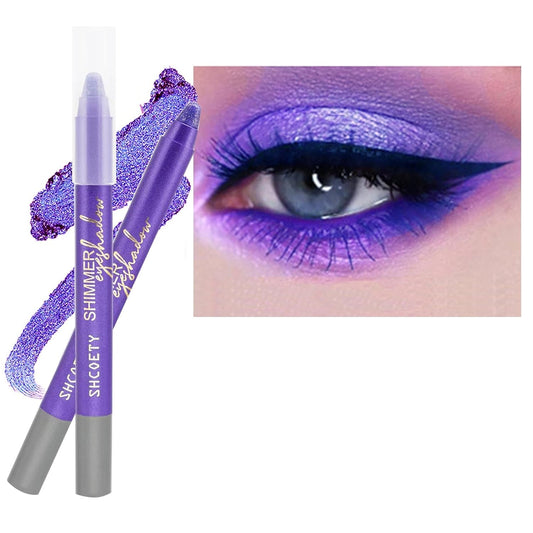 Purple Eyeshadow Stick, Blendable Creamy eyeshadow Eye Brightener Stick, Waterproof Eyeshadow Pencil Long Lasting Crayon, Smooth Shimmer Eye Shadow Highlighter Eye Liner Makeup.#3 purple shimmer