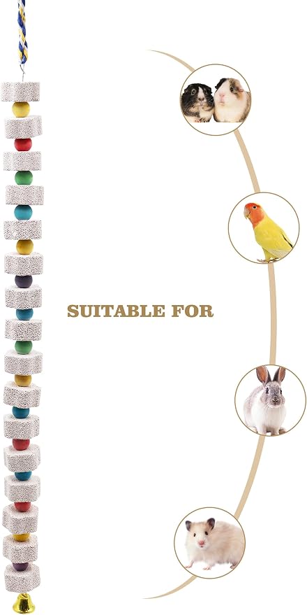 2 Pack 27 Inches Extra Long Bird Chewing Toy, Parrot Beak Grinding Calcium Stone - Image 2