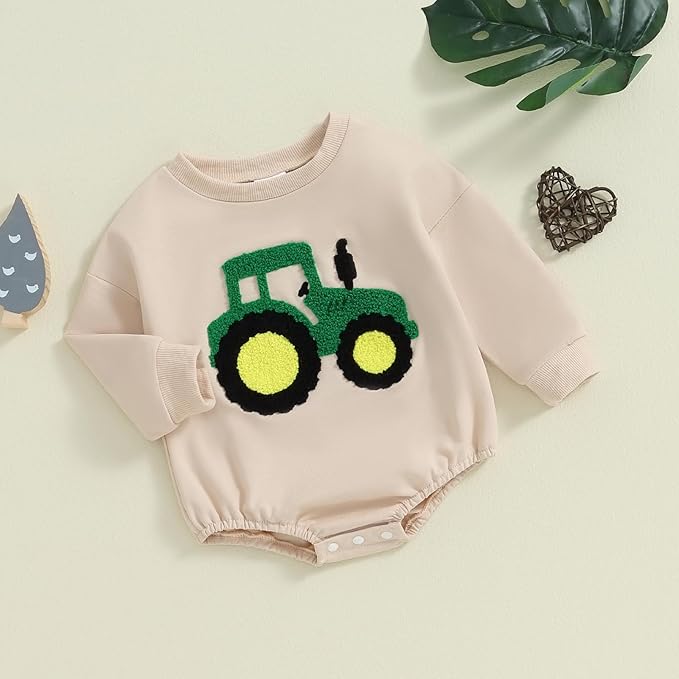 VISGOGO Newborn Infant Baby Boy Girls Oversized Romper Little Dude Sweater Onesie Coming Home Outfit Neutral Clothes