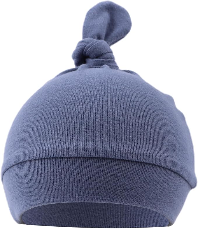 JANGANNSA Newborn Baby Hat Infant Baby Boys Beanie Top Knot Stretchy Hats for Girls 100% Organic Cotton