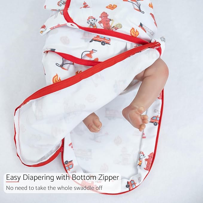 LollyBanks Baby Swaddles, 100% Organic Cotton Swaddle for Newborns Boys and Girls, 3-6 Months Swaddle Sacks with Easy Change Zipper, Newborn Swaddles Baby Registry (Dog Print)