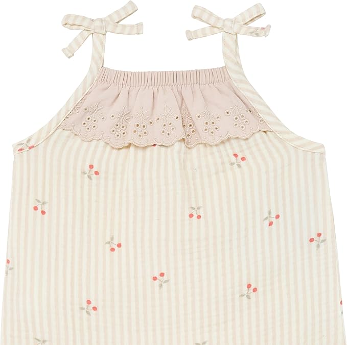 Modern Moments by Gerber baby-girls Self Eyelet Ruffle Long Leg Romper