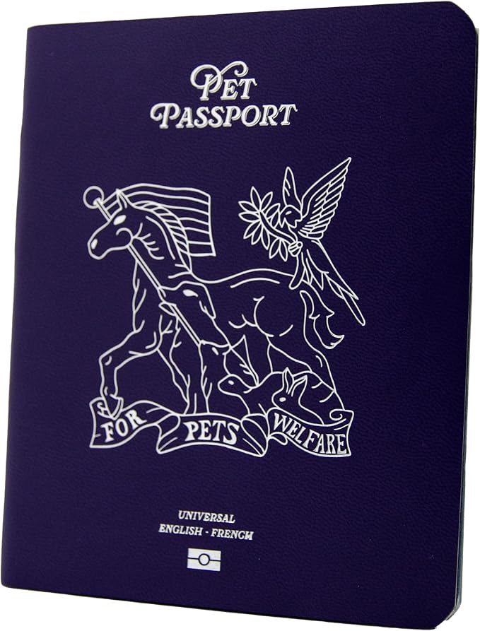 Color Premium PU Leather stitch-sewn US Pet Passport Medical Record by UnitedPetClub