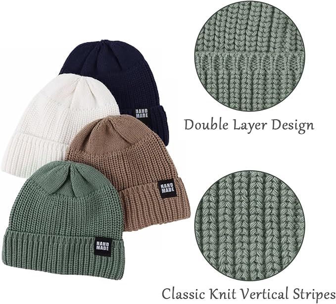 JANGANNSA Simple Knitted Baby Beanie Hip-Hop Boys Winter Hat Toddler Kids Bonnet for Girls 0-5Y