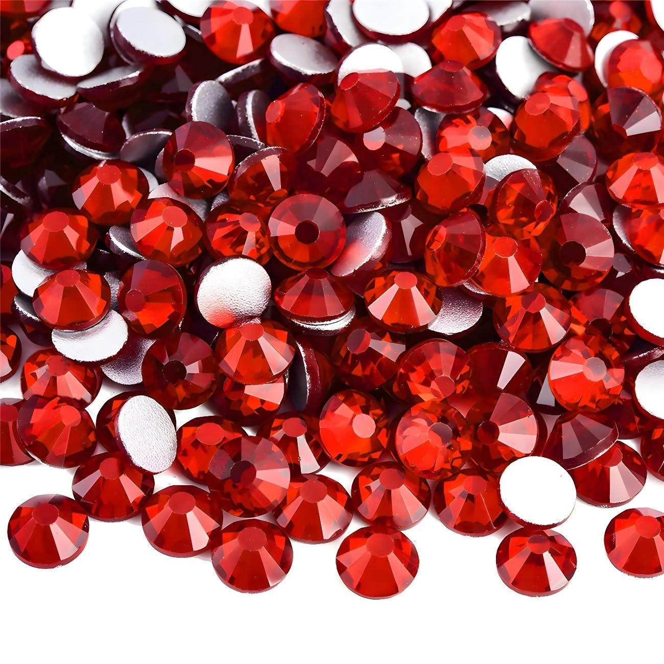 Flatback Rhinestones Round Gems for Nails Art and Crafts 4000Pcs SS6 2mm Glitter Crystals Stone DIY Bags Clothes Shoes (Red)