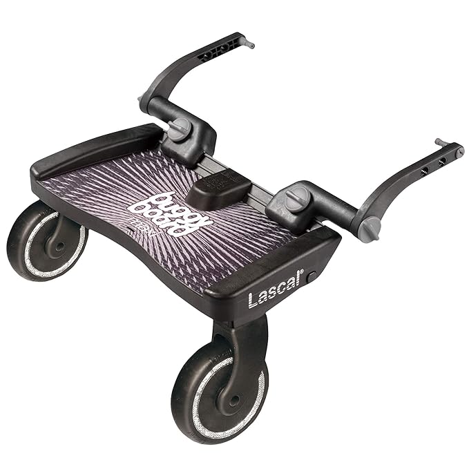 Lascal BuggyBoard Maxi Universal Stroller Board, Fits Strollers Including UPPAbaby, Baby Jogger, Bugaboo, No Need for a Double Stroller for Infant and Toddler, Max Weight 66 lbs, Black