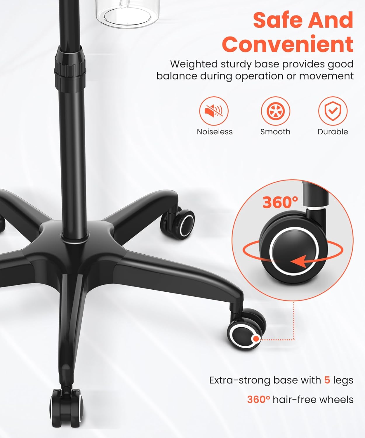 TASALON Professional Facial Steamer with 5X Magnifying Lamp, 2-in-1 Esthetician Steamer on Wheels with Ozone and Hot Mist, Ionic Facial Steamer for Facial Deep Cleaning and Moisturize