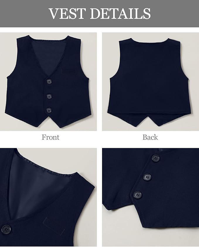 Baby Boy Clothes Gentleman Baby Suit Long Sleeve Romper+Vest+Bow Tie+Corsage 4Pcs Boys Formal Jumpsuit