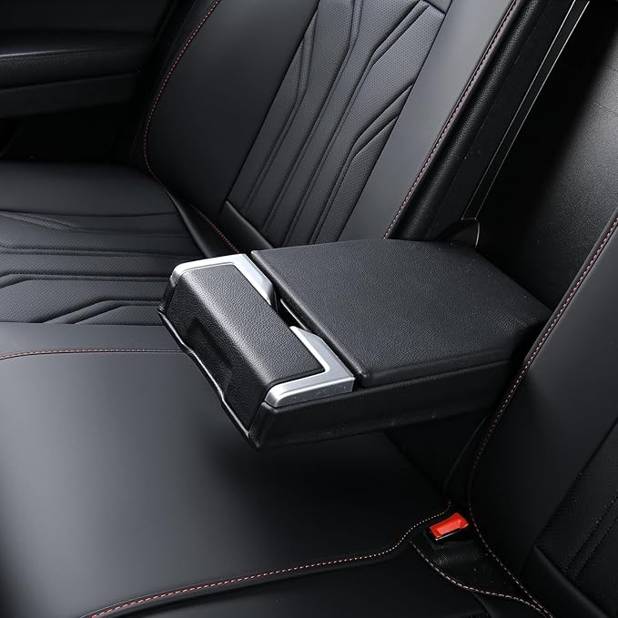 FLORICH Rear Seat Covers Leather Car Seat Covers Waterproof Back Seat Cover Automotive Seat Covers Universal Seat Cushion Protector for Most Cars Trucks SUV-Black&Red Line