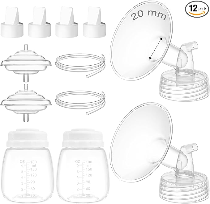 20mm Flange Kit Compatible with Spectra S1/S2/9 Plus/Motif Luna, Includes Flange 20mm, Bottles, Tubing, Valves, and Backflow Protectors