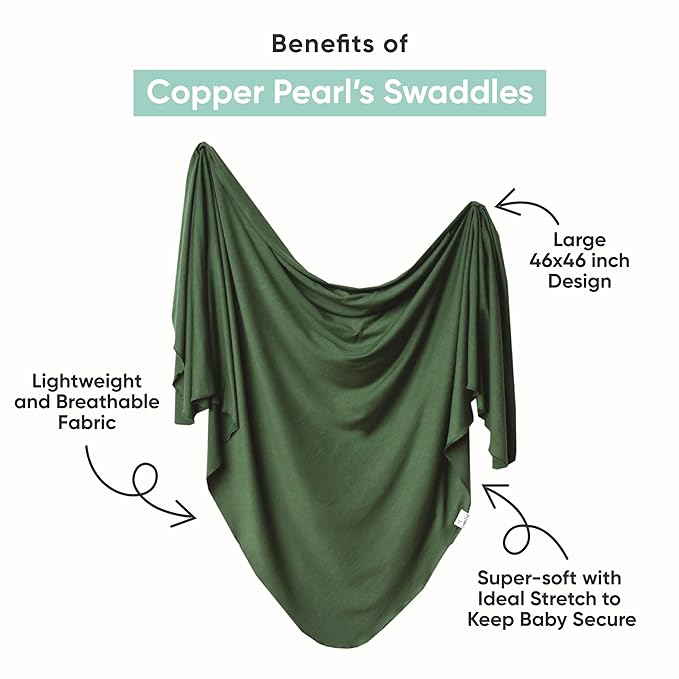 Copper Pearl Baby Swaddle Blanket - Premium Knit Baby Blanket, Large Soft Stretchy Receiving Blankets for Baby Boy and Girl, Swaddles for Newborn, Infant, and Toddler (Rue)