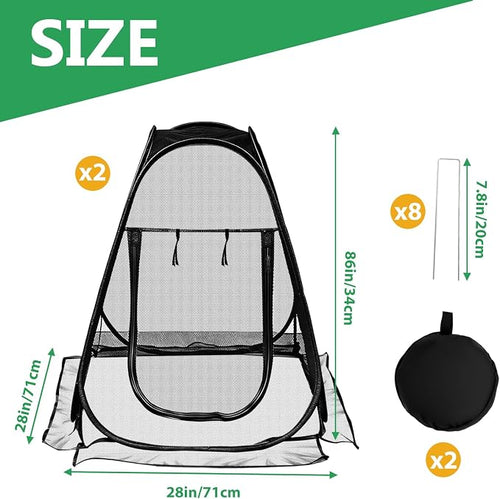 2 Pack 28 x 28 x 32 Inch Pop-up Gardening Net Cover - Image 2