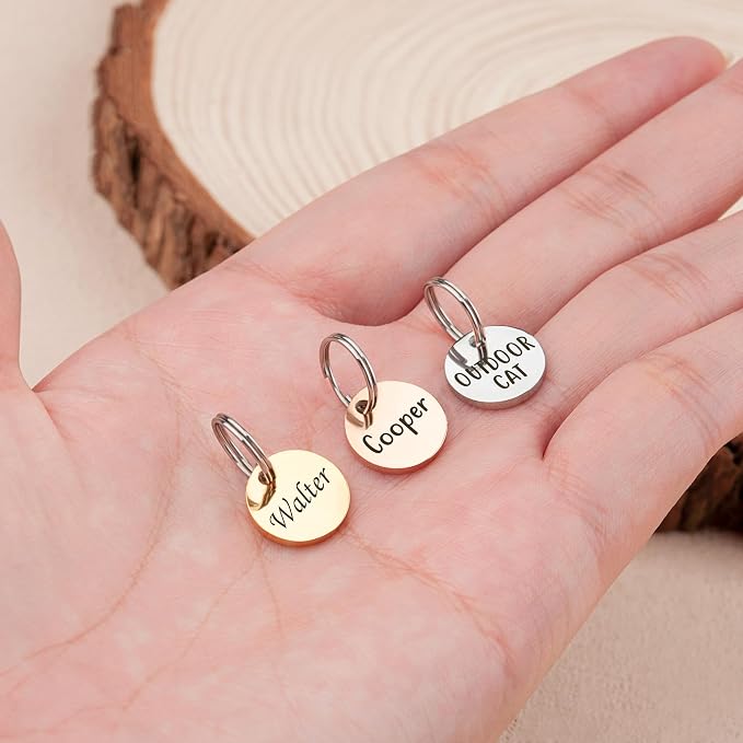 Anavia Small Size Dog Cat ID Tags, Small/XS Personalized Color Plated Stainless - Image 3