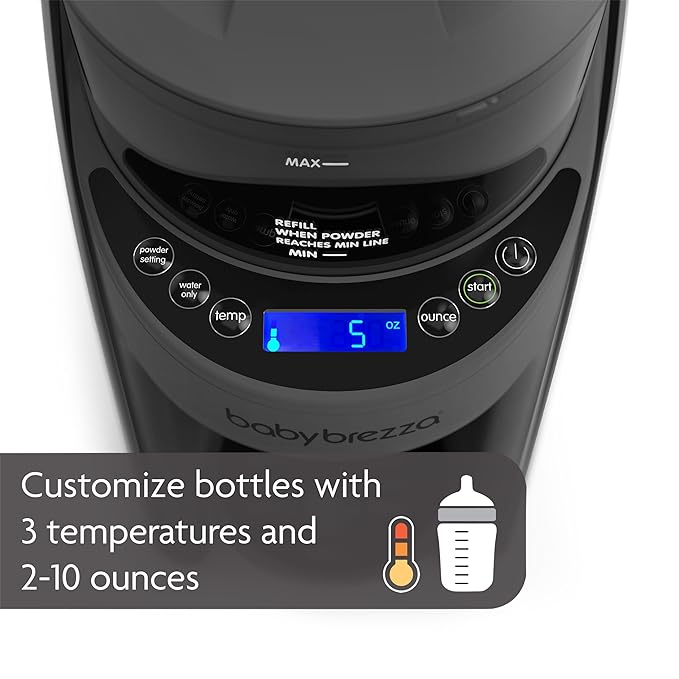 Baby Brezza New and Improved Formula Pro Advanced Formula Dispenser Machine - Automatically Mix a Warm Formula Bottle Instantly - Easily Make Bottle with Automatic Powder Blending, Charcoal