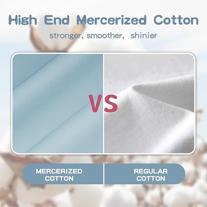Organic Cotton Toddler Pillowcase 2 Pack, 14 x 20 Travel Pillow Case Cover for Babies, Kids, Boys and Girls, Soft and Breathable Small Pillow Cases with Envelope Closure, Sterling Blue