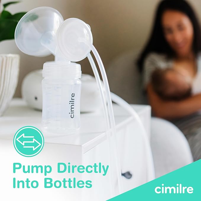 Cimilre 28MM Breast Milk Collection Kit, Double Pumping Breast Milk Collector Kit to Store Breast Milk, Includes Breast Shields, Valves, Backflow Protectors & Bottles