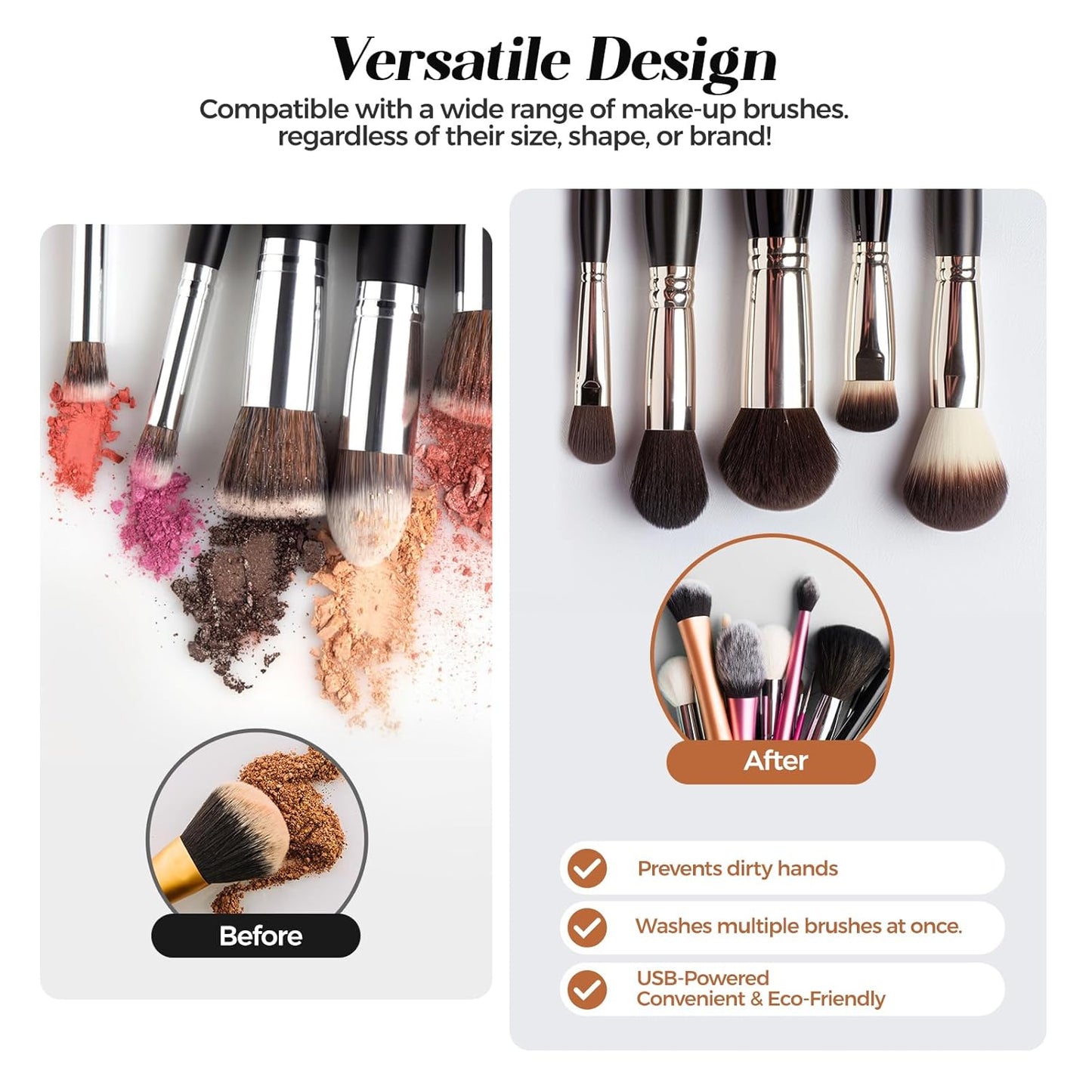 Electric Makeup Brush Cleaner:Fast and Efficient Machine for Deep Cleaning All Brush Types, Compact and Portable for Travel and Home, Ideal for Makeup Enthusiasts and Professionals (Clear Green)