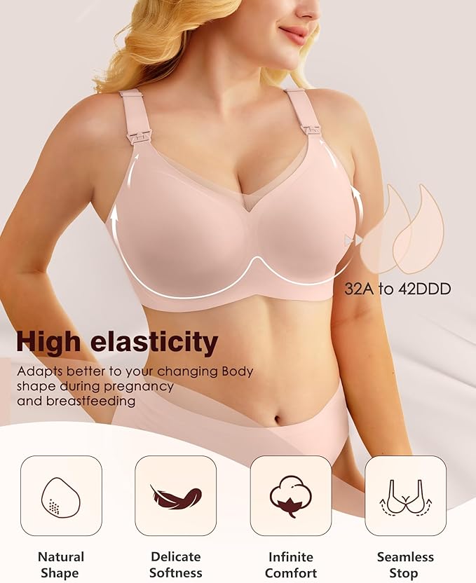 As Fairy Nursing Bras for Breastfeeding Mesh Lace Seamless Maternity Bra Pregnancy Sleep Wireless Pumping Bralette
