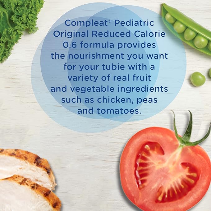 Compleat Pediatric 0.6mL, Reduced Calorie Nutritionally Complete Tube Feeding Formula, Unflavored, 24 Pack