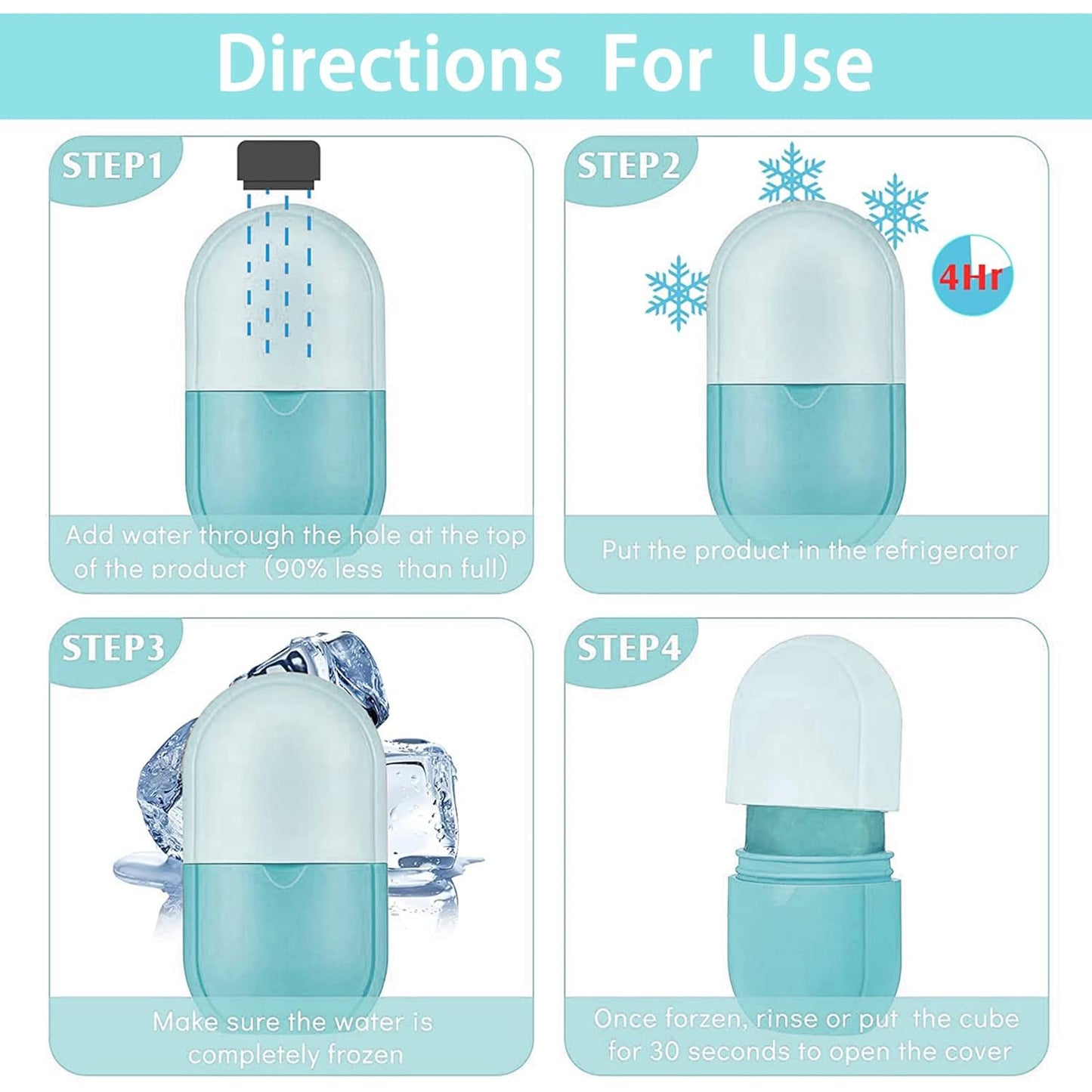 Ice Roller for Face and Eye, Ice face roller,Gua Sha Facial Tools, Facial ice roller, Skin Care Tools,Ice mold for face…(blue-face)