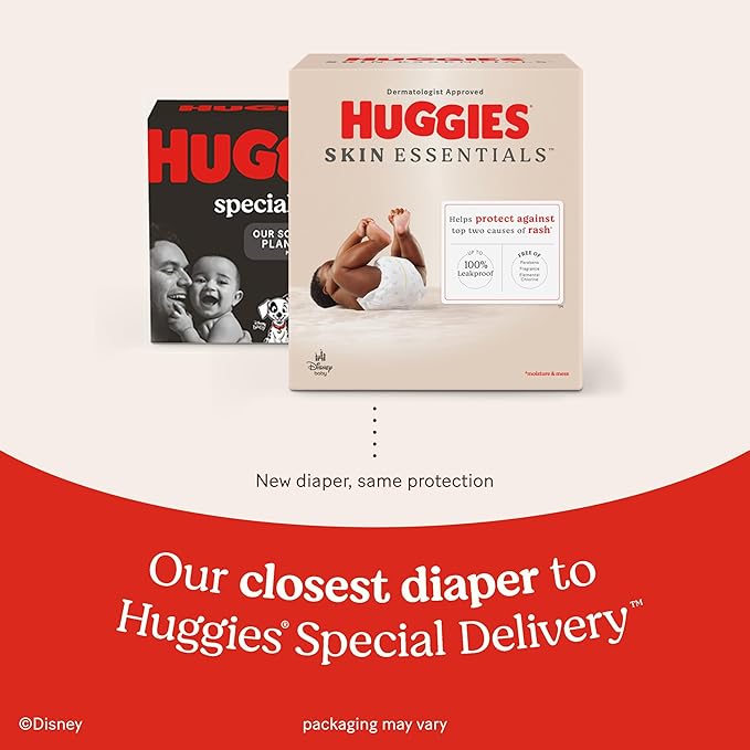 Huggies Size 5 Diapers, Skin Essentials Baby Diapers, Size 5 (27+ lbs), 120 Count (2 Packs of 60)
