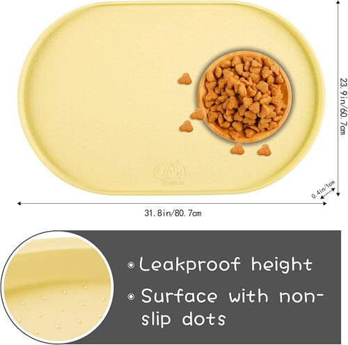 100% Waterproof 1.0" Raised Edge BPA Free Silicone Dog Food Mat, Pet Cat - Image 2