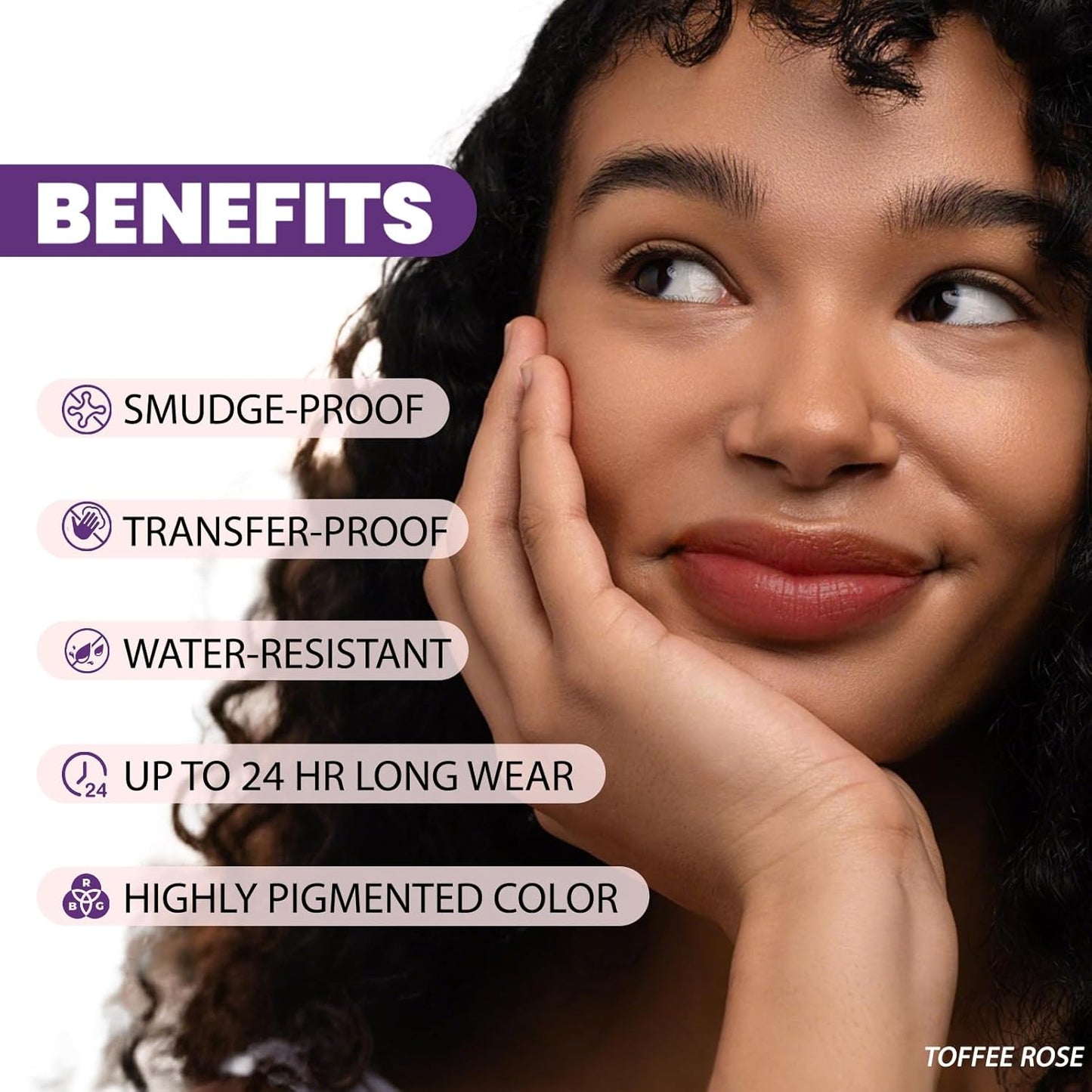 Lip Stain Peel Off, All Day Lip Liner Tint with Tweezer, Long Lasting Waterproof Transfer-Proof, Matte Lip Stains Makeup, Highly Pigmented Color, Toffee Rose