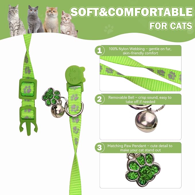 4PCS Breakaway Cat Collars, Reflective Cat Collar - Image 3