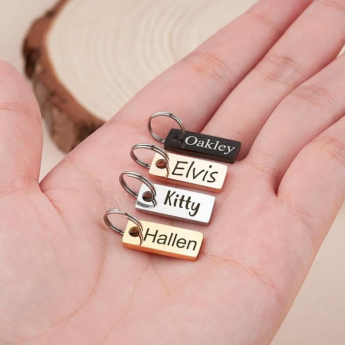 Anavia Small Size Dog Cat ID Tags, Small/XS Personalized Color Plated Stainless - Image 3