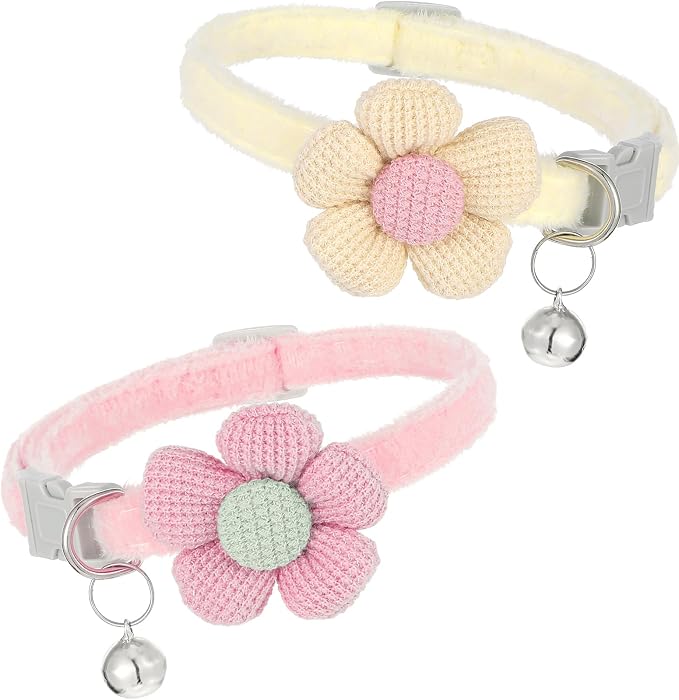 2Pcs Girl Cat Collars, Adjustable Design by Unknown